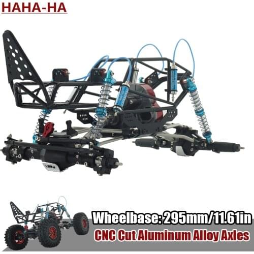 1/10 RC Rock Crawler Tube Frame Chassis with CNC Aluminum Axle RCRUN Adjustable Oil Shocks 48P Gearbox
