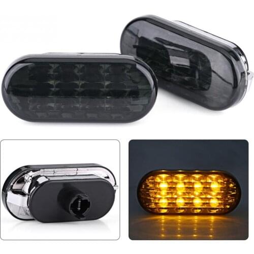 1 Pair 12V Car Side Marker Light Amber LED Side Marker Light Lamp for VW Golf Jetta Bora MK4 Passat B5 B5.5 Black Lens