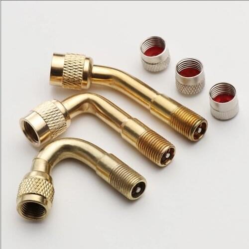 1pc 45/90/135 Degree Angle Brass Air Tyre Valve Stem With Extension Adapter For Car Truck Motorcycle Cycling Car Accessories