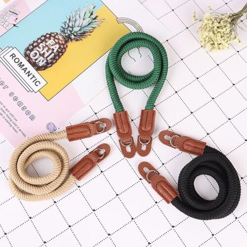 1pc Camera Neck Strap Vintage Shoulder Strap Leather Wrist Lanyard Cotton Rope