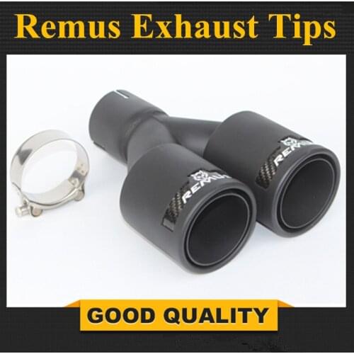 Top Quality 1PCS Inlet 63mm Outlet 89mm Remus Style Dry Exhaust Tip Universal Car Muffler Tips