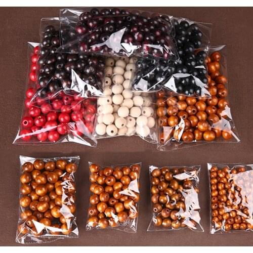 10-500pcs Colors Round Natural Wooden Beads 4-20mm Eco-Friendly Round Loose Spacer Wood Beads For Bracelets Jewelry Making DIY