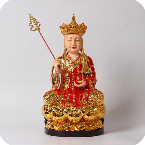 12-inch Resin Glass Bodhisattva Gold-plated Garments Decorated At Home In Tibetan King Buddha Statue of Chinese Buddhists