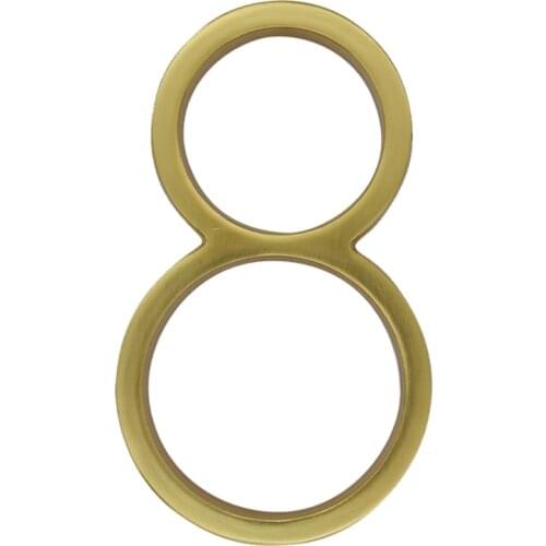 127mm Floating Modern House Number Satin Brass Door Home Address Numbers for House Digital Outdoor Sign Plates 5 Inch. #8