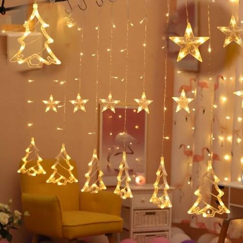 2.5M Led Christmas Tree /Sika deer/Star/LOVE icicle fairy string curtain lights for Wedding home garden party New Years decor