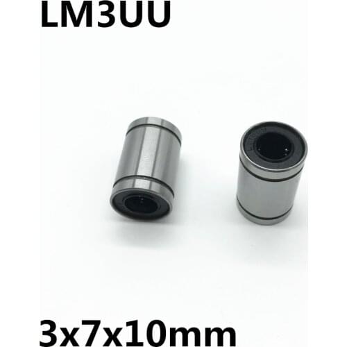 2pcs LM3UU ball bearing inner diameter 3x7x10mm guide linear optical axis bearings Linear motion bearings high quality LM3