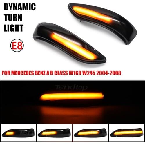 2Pcs LED Dynamic Blinker Sequential Flashing Light Rearview Mirror Indicator Lamp For Mercedes Benz A B Class W169 W245 04-08