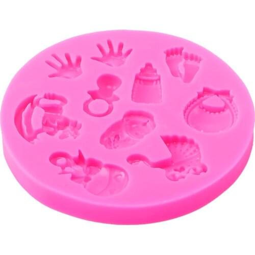 3D fondant cake silicone mold Baby Shower Party stroller hand bottle Trojan Shape kitchen candy cupcake decoration tools
