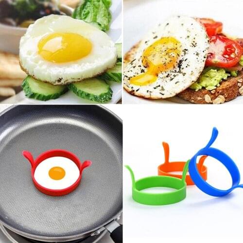 4Pcs Fried Egg Molds Food Grade Breakfast Omelette Silicone Rings Kitchen Non Stick Cooking DIY Tools