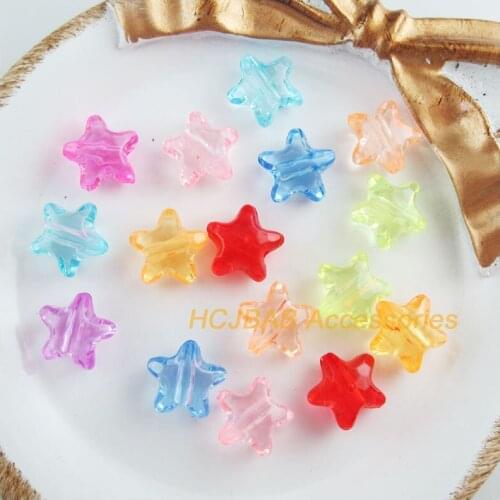 70 New Transparent Acrylic Charms Tiny Star Spacer Beads Mixed 11.5mm