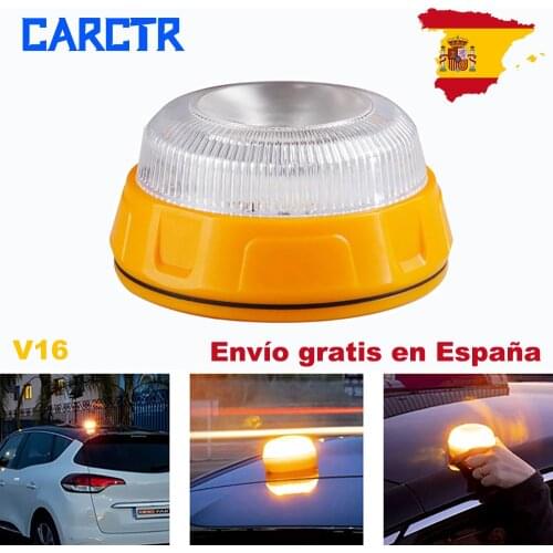 CARCTR V16 Traffic Warning Lights Car Safety Emergency Magnetic Suction Light SOS Lights 3AAAYellow Light Burst Flashing Lights