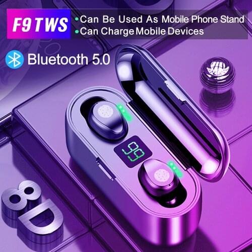F9 TWS Fingerprint Touch Bluetooth Earphones, HD Stereo Wireless Headphones,Noise Cancelling Gaming Headset with power display