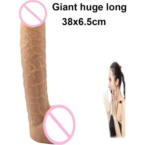 38*6.5CM Super Thick Huge Dildo Big Realistic Penis Suction Cup Dildos For Women Adult Sex Toys Giant Large Dick Long Dildo