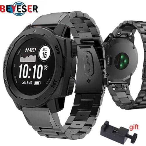 Stainless Steel Watchband for Garmin Instinct Strap Bracelet for Approach S60/Forerunner 935 945 Smart Watch Wristband Correa