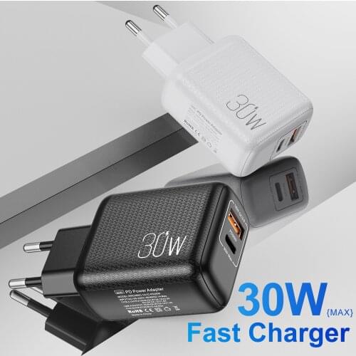 Quick Charge 3.0 QC PD 30W Charger PD3.0 QC3.0 USB Type C Fast Charger for iPhone 12 Pro Max Xiaomi Samsung Phone PD Charger