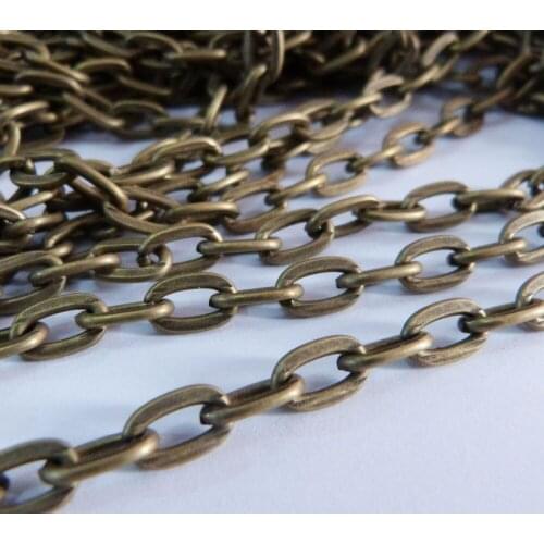 6x10mm oval shape chain necklace findings bronze color for diy findings--10meter/lot