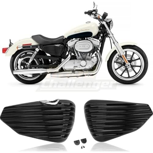 Black Motorcycle Side Oil Tank Cover Battery Cover Fits For Harley Sportster XL883 XL1200 2004-2013 12 11 10 09 08 07 06 05