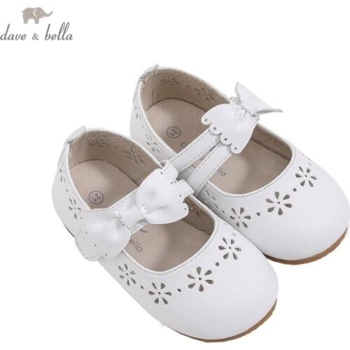 DB16527 Dave Bella spring fashion baby girls floral bow leather shoes children girls shoes