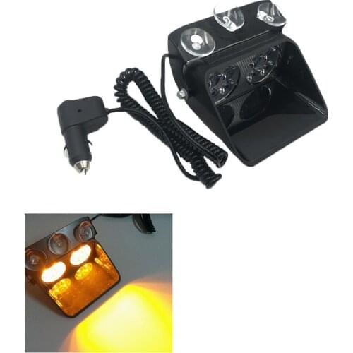 For CYAN SOIL BAY Car 8 LED 24W Warning Lamp 12V Dash Emergency Flashing Light Amber Yellow Police Strobe Flash Light