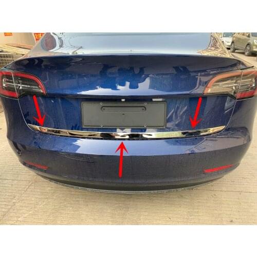 For Tesla Tnc Model 3 2017 2018 High-quality Stainless steel Rear Trunk Lid Cover Trim Car-styling