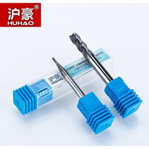 HUHAO 1PC HRC45 Solid Carbide End Mill 4 Flutes CNC Milling Cutter R1 1.5 2 3 4 6 8 10 20mm Router Bits For CNC Milling Machine