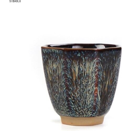 Crockery Kiln Cup Ceramic Drinkware Teacup Set Teapot Kung Fu Cup Gift Small Tea BowlYaobian Jun Kiln Tea Cup