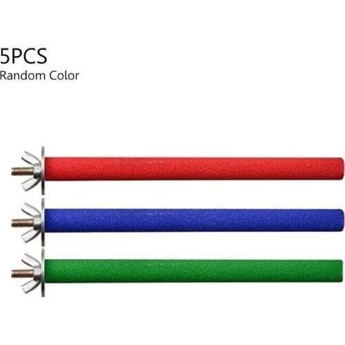 5Pcs Wooden Bird Perch Rough-surfaced Parrot Bird Cage Perch Stand for Beak Feet Grinding Nails Trimmed