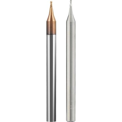 HRC60 1pc 0.2-0.9mm 2 Flute Micro Ball nose End Mill 4mm Shank Tungsten Carbide CNC Router Bit TiCN Coated Mini Milling Cutter