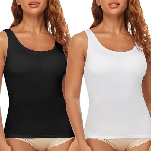 Tank Top for Women with Built in Bra Womens Padded Sports Bra Fitness Workout Running Shirts Compression Camisole Shapewear