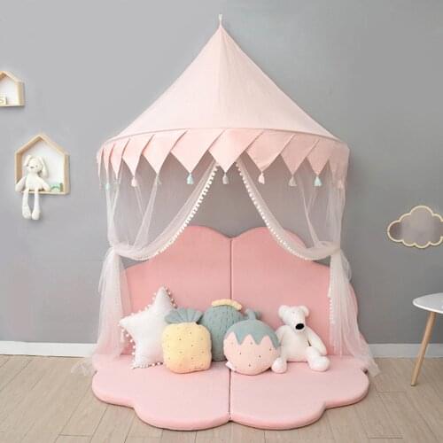 Mosquito Net Baby Bed Canopy Curtains Princess Tent for Kids Girls Play Tent House Pink Tipi Teepees for Children Infant Toddler