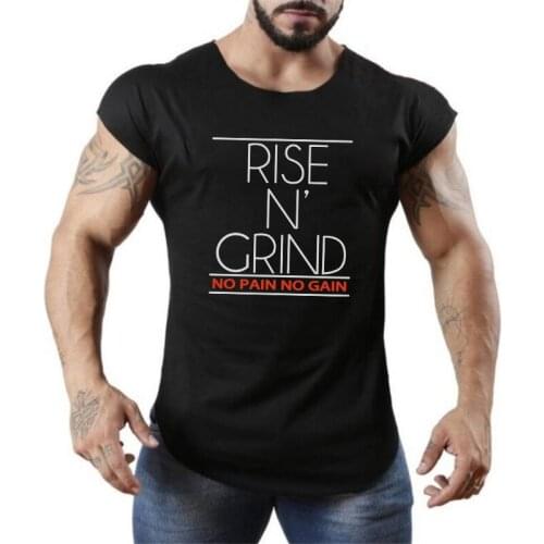 Fitness Clothing No Pain No Gain Gyms Tank Top Men Slim fit Vest Extended Scallop Hem New 2019 Summer Japanese Sleeve Shirt
