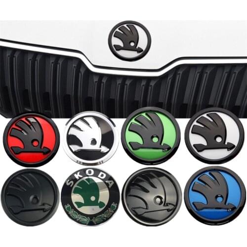 80mm 90mm ABS Emblem For Skoda Fabia 1 2 Octavia a7 RS Superb Rapid Yeti Karoq Vision Car Head Front Rear Boot Tailgate Sticker