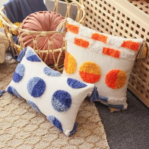 2020 new Tassels Pillow Cushion Cover Beige Handmade Pillow Case Square Home Decoration for living Room Bedroom