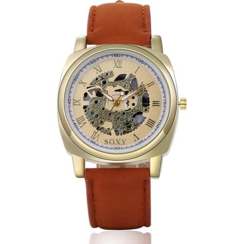 2020 New Luxury Brand SOXY Mens Watches Fashion Roman Numerals Designer Leather Straps Quartz Watch Popular Xfcs Men Watch