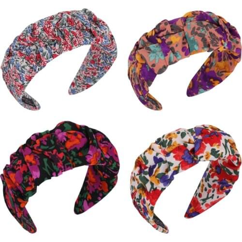 Colorful Floral Printing Headbands Bezel For Women Girls Hairbands Hair Band Hoops 2021 Fashion Hair Accessories Headwear