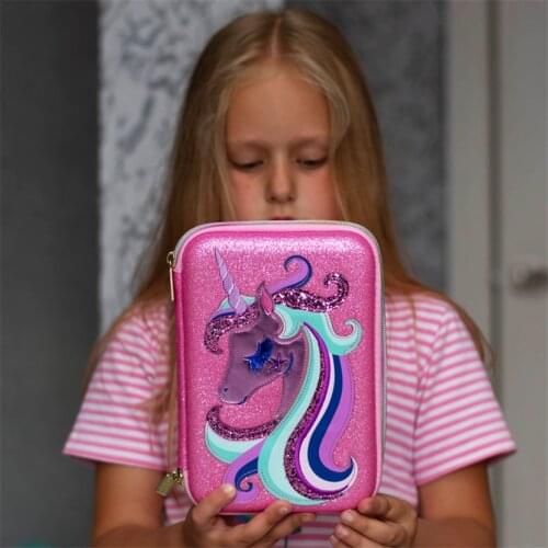 Pencil cases cute pencilcase kawaii estuches escolares piornik etui trousse scolaire stylo unicorn pen box bag school supplies