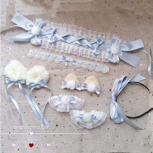 Lolita Hairband Hair Clip Hair accessories Japanese Soft sister Sweet Wild Lace Bowknot Hairpin KC Hairhoop Headdress Cosplay