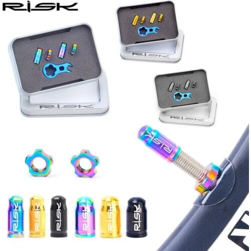 RISK FV55/AV55 Mountain Road Bike Bicycle Titanium Presta Schrader Valve Cap Nut Wrench Dust Cover