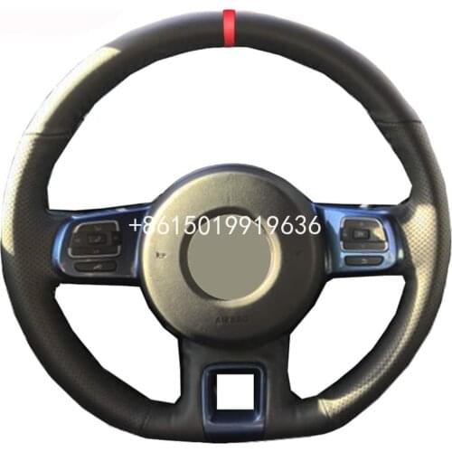 Hand Sewing Car Steering Wheel Cover Red Marker for Volkswagen Beetle 2012-2014 2015 2016 2017 2018 Up 2013-2015 2016