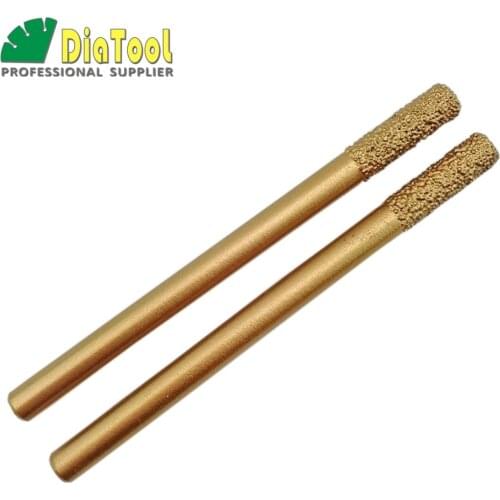 SHDIATOOL 2pcs 6/20mmX90mm Cylinder Flat-end, CNC STONE Engraving Bits /CNC Tool, Stone Carving Tools, Diamond Burrs, End Mill