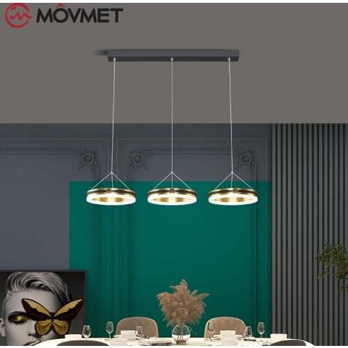 Modern Fashion Gold LED Pendant Lamp With Acrylic Remote Control Livingroom Bar Corridor Home Foyer Chandeliers Hanging Light