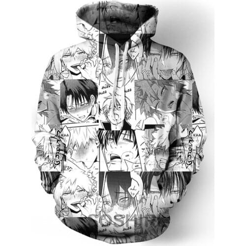 SOSHIRL Cool Sexy Boy Manga Hoodies Yaoi Anime Hooded Sweatshirt Harajuku Kawaii Meme Pullovers Hip Hop Streetwear Men Clothing