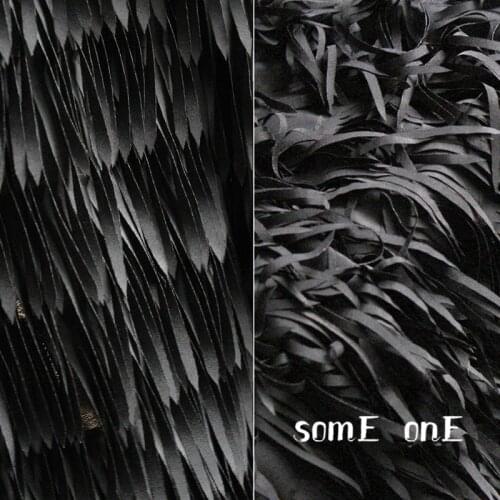 Stripe Feather Fringes Gauze Tulle Fabric Black DIY Background Decor Lace Fluffy Skirt Wedding Dress Designer Fabric