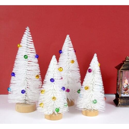 Chrismtas Decoration White Xmas Tree Small Cedar Pine Ornament 2022 Navidad Christmas New Year Party Home Table Decor Kids Gifts