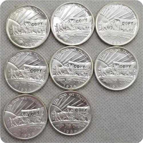 UNC silver USA 1926-1939 Oregon Trail Memorial HALF DOLLAR COPY COINS