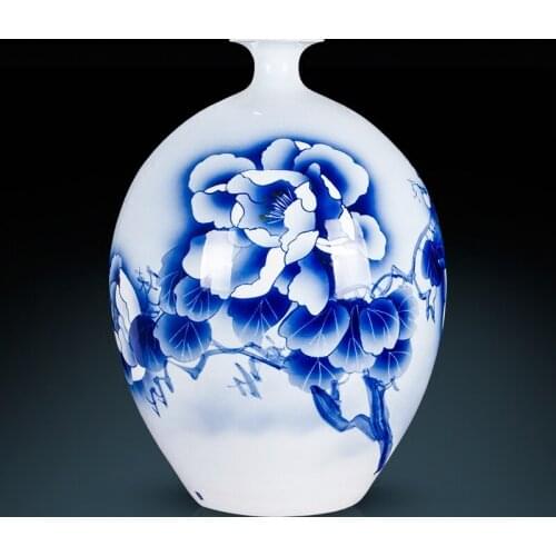 Jingdezhen Vase Flower Antique Blue And White Famous Hand Painted vase Gourd Home Living Room Ornament Decoration porcelain vase