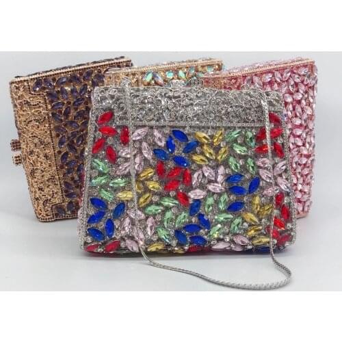High Quality Big Rhinestone Clutch Purse 5 Colors Evening Bag Best Women’s Diamond Shoulder Handbag Small Phone Case Clutches
