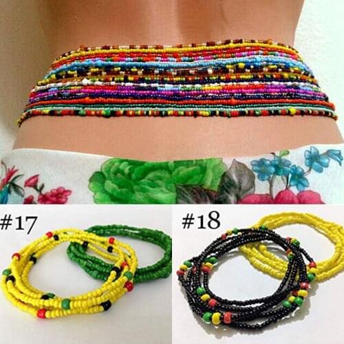 Body Jewelry Double Strand Waist Beads Belly Beads Jewelry Belly Chains Elastic Waist Chain Waists Bead jewelry Belly Chains