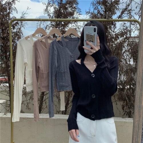 Woman Sweaters Cardigan Autumn Winter Loose Style Street Style Long Sleeve Sexy Top Sweater For Women Sueters De Mujer