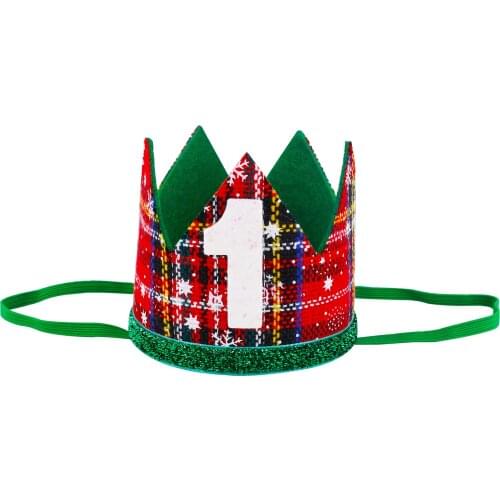 1/2 1 2 3 4 5 6 7 8 9 Years Old Birthday Christmas Snowflake Shower Crown Hat Children Decorative Headband Elastic Party Hats